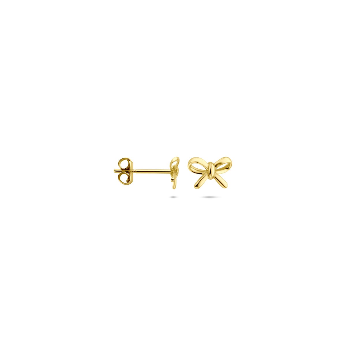 Puces d'oreilles en or jaune 14k en forme de nœud 4.5x6.5mm