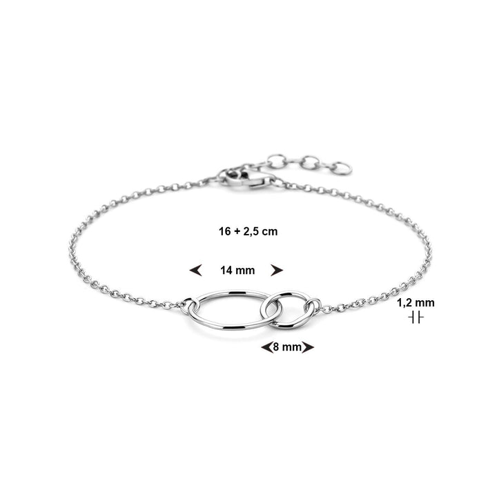 Zilveren armband met open cirkels – gerhodineerd 925 zilver