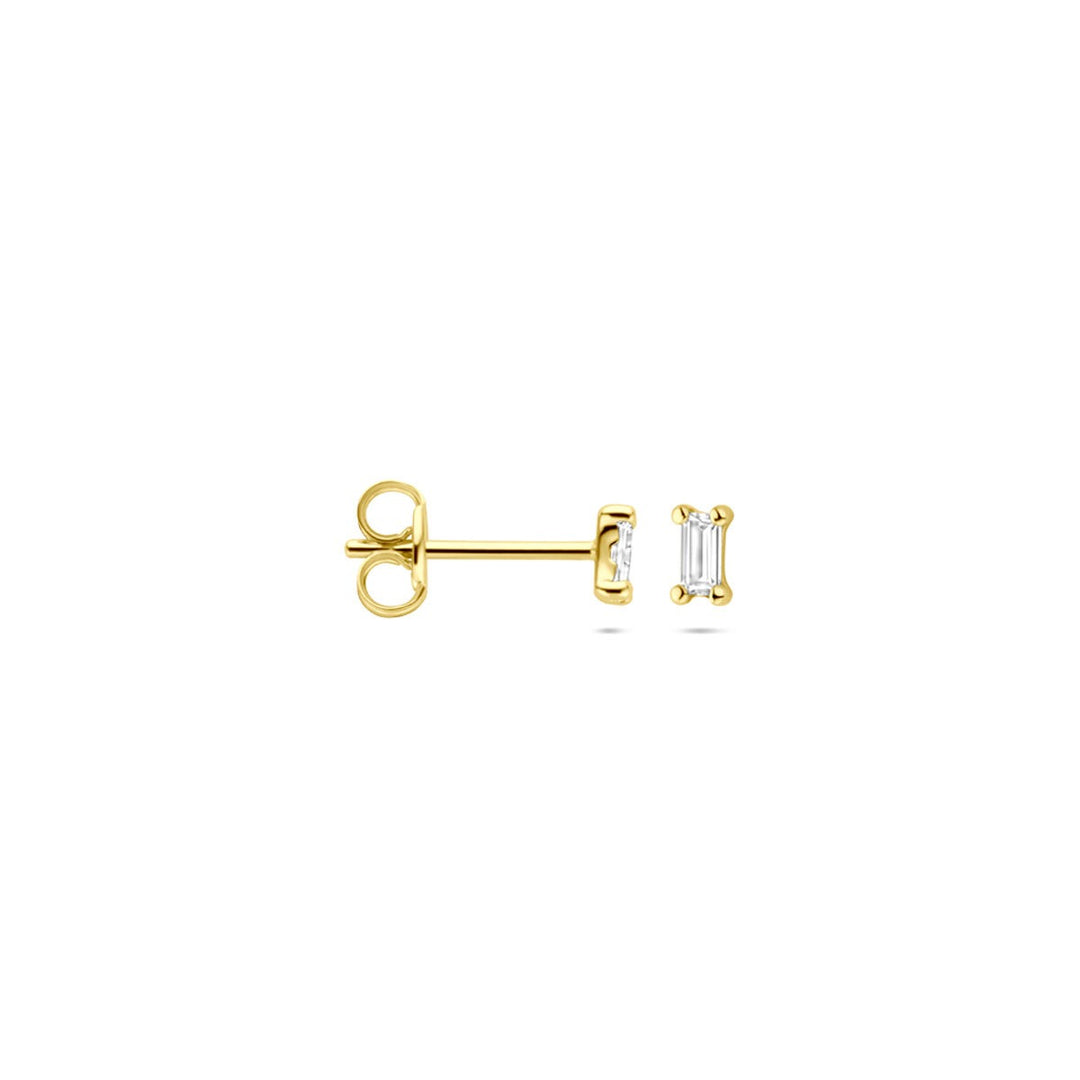 14k geelgouden oorknoppen met zirkonia