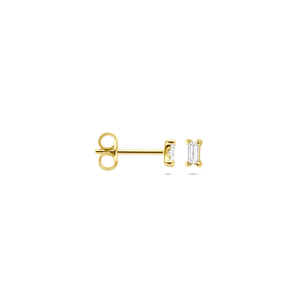 puces d'oreilles en or jaune 14k avec zircone
