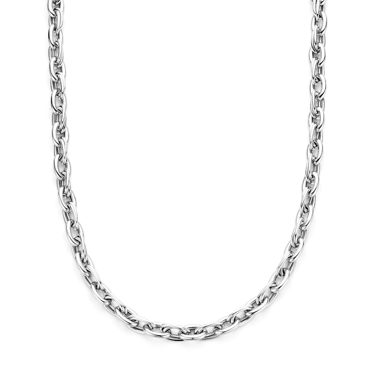 Collier en argent 925 rhodié avec des maillons en gros fil.