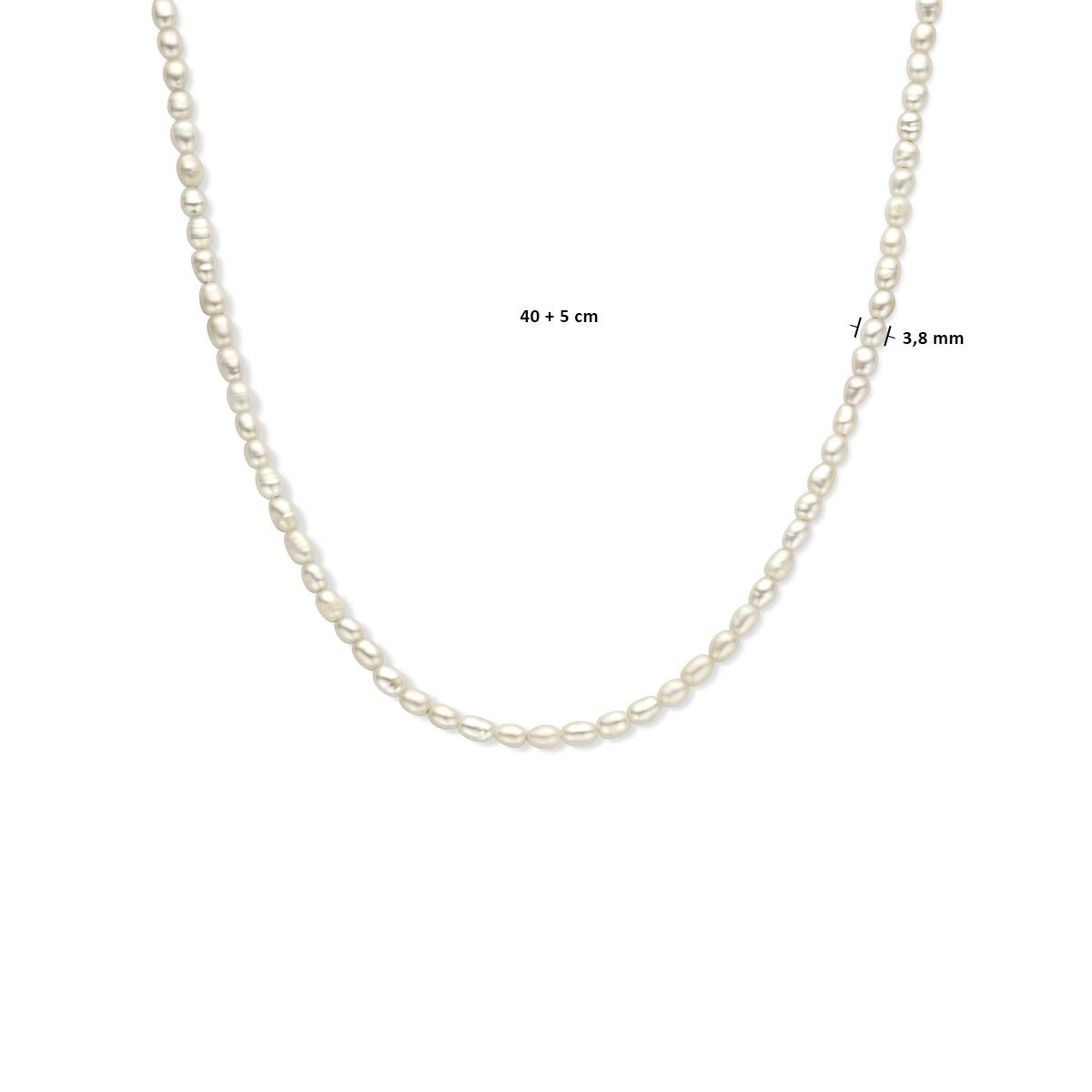 Collier en argent pour femme – collier rhodié avec des perles d'eau douce