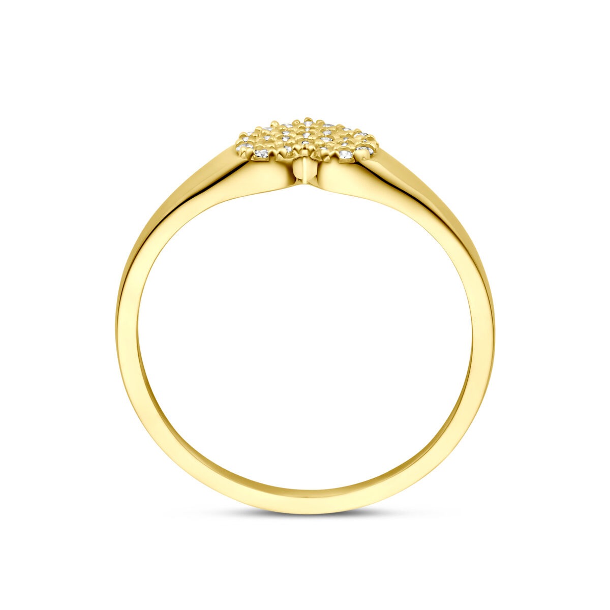 bague en or 14k avec cœur en zircone – 6 mm