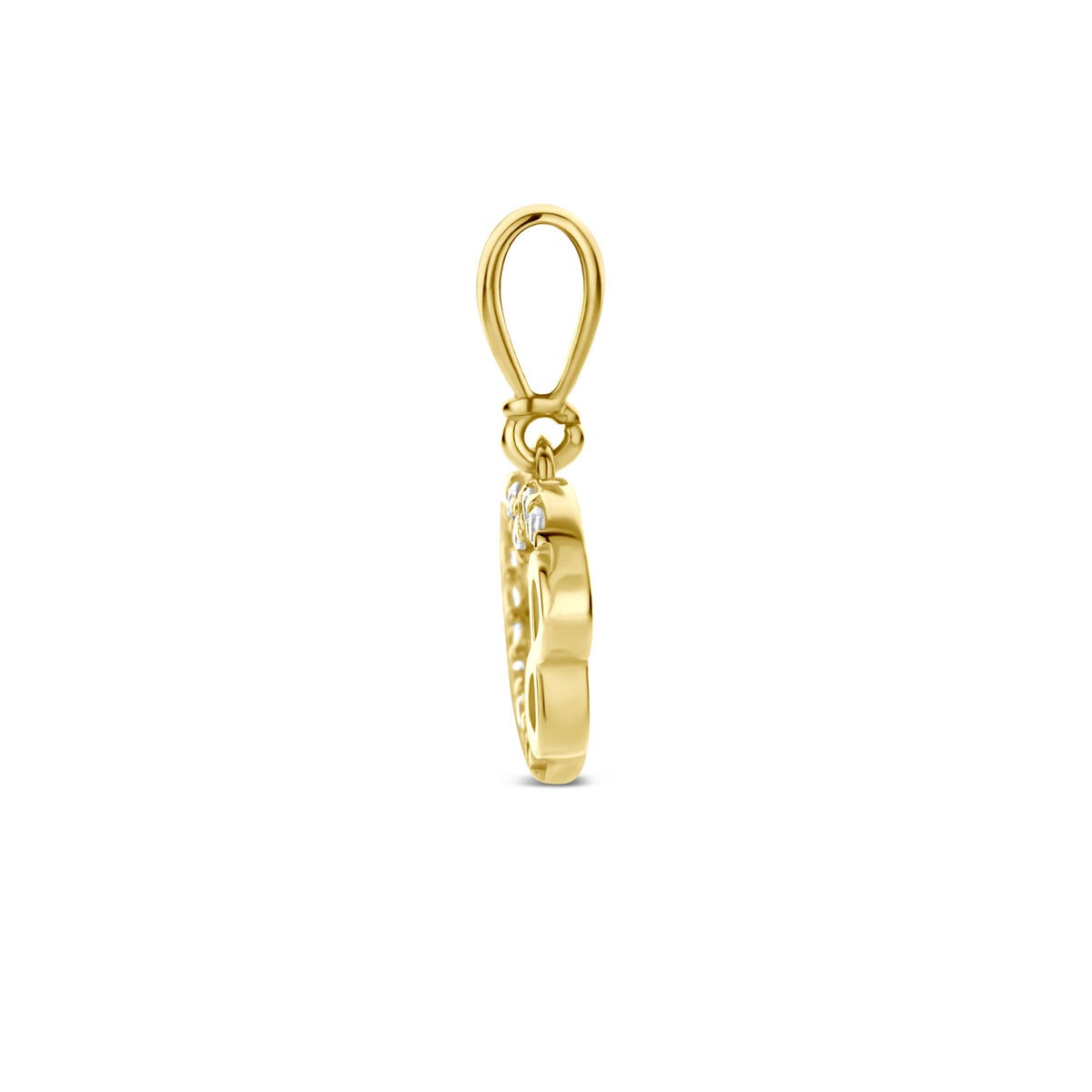 pendentif cœur en or jaune 9k avec infini et zircone