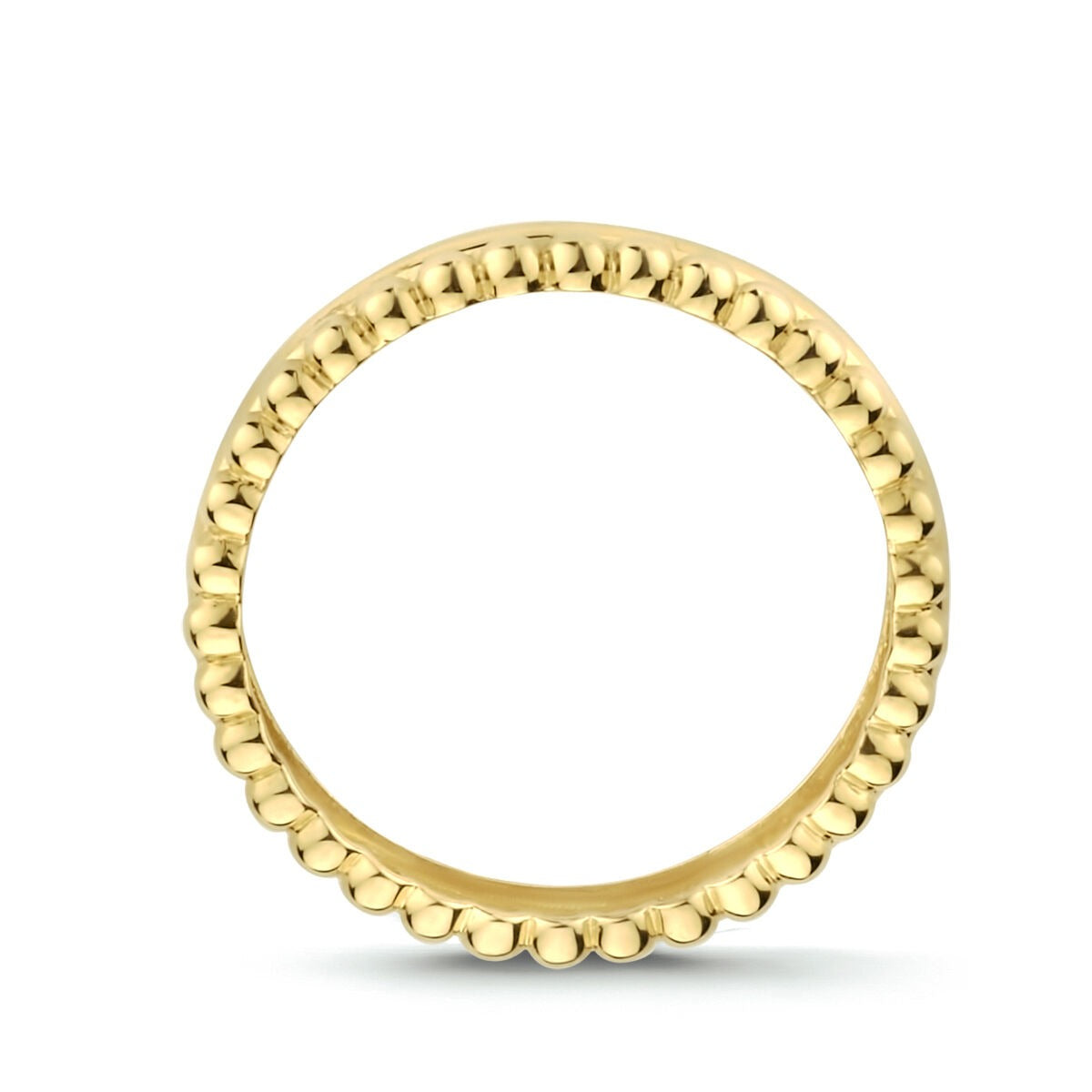 bague pour femme en or jaune 9k avec motif à billes – ludique et élégant