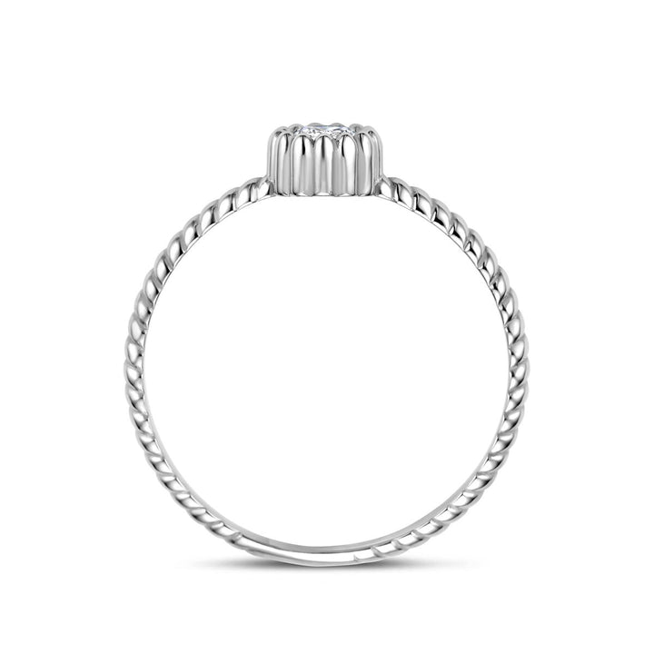 Gerhodineerde 925 zilveren ring met zirkonia