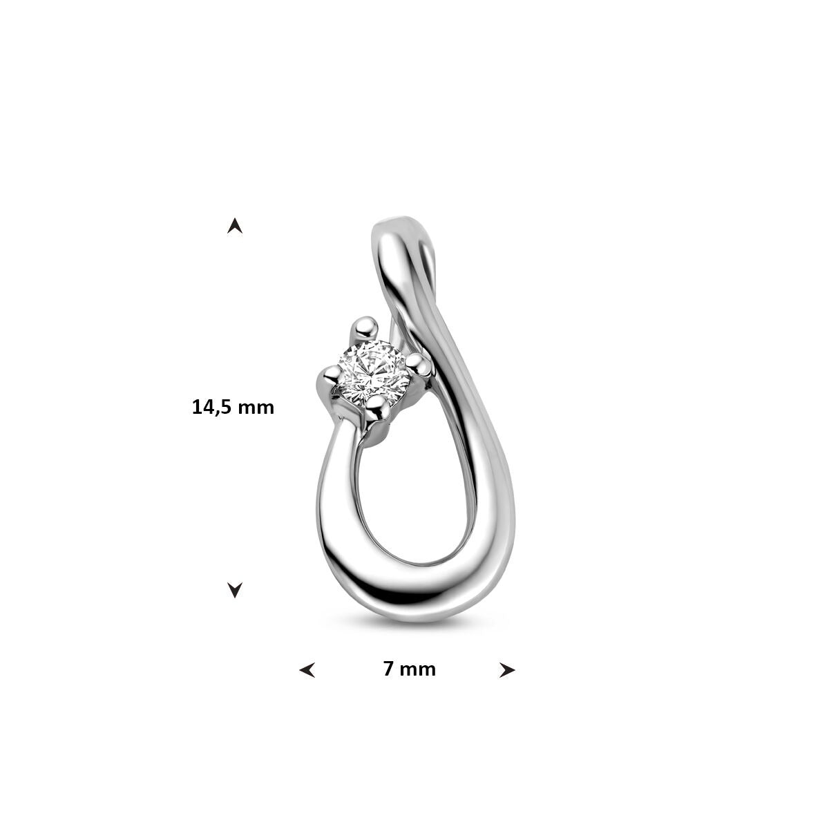 Pendentif argent infini avec zircone – symbole de lien infini