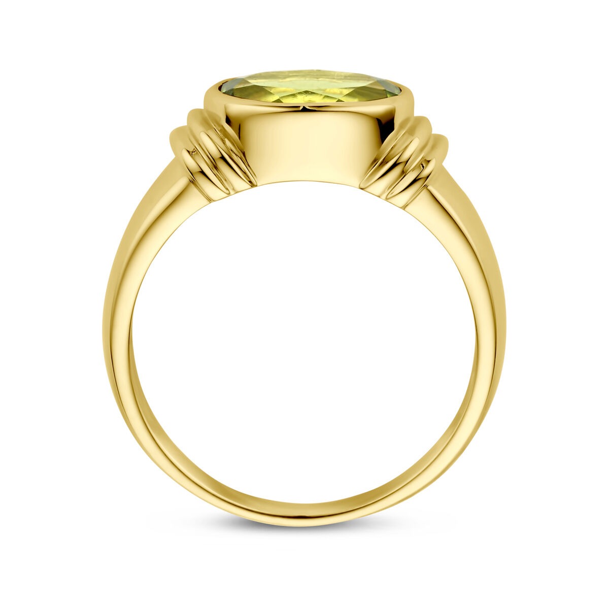 Bague en or pour femme – 14k avec péridot ovale