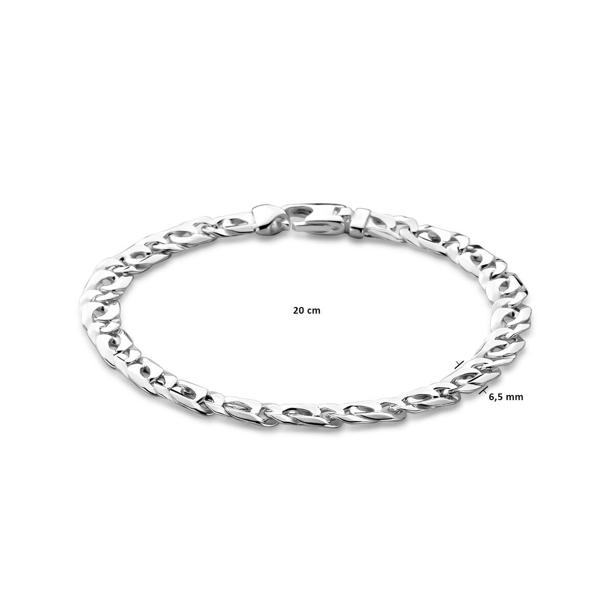 Bracelet pour homme en argent avec maille ancre et fermoir mousqueton