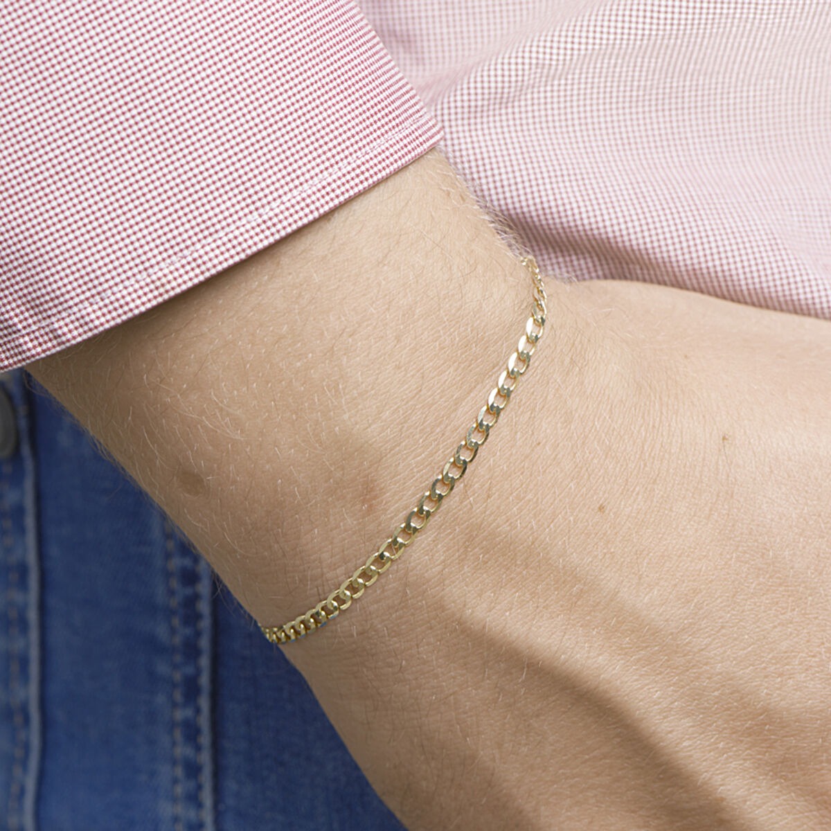 Bracelet gourmet en or jaune 9k 3,3 mm