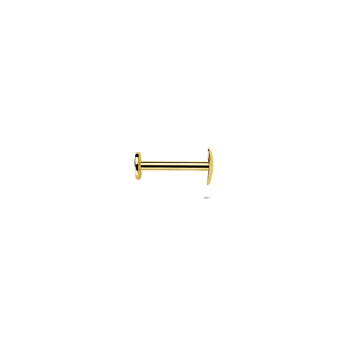 piercing en or jaune 14k à dos plat avec cœur – symbole d'amour