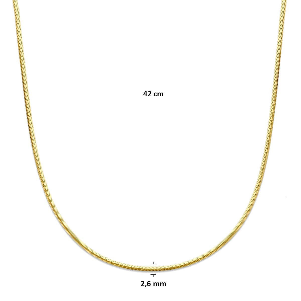 collier en or jaune 14k – maille à boule plate