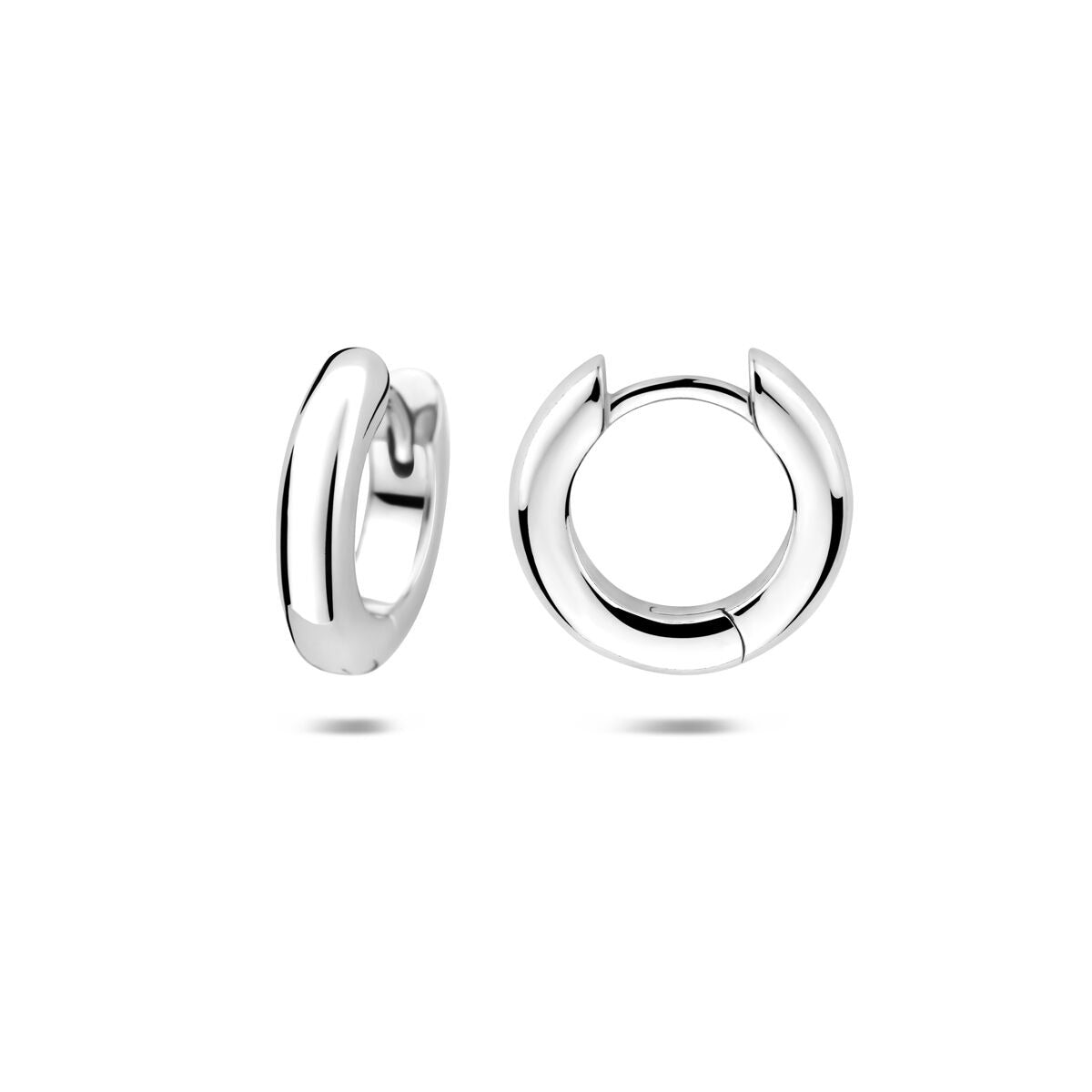 Boucles d'oreilles créoles en argent rhodiées – boucles d'oreilles pour femme intemporelles avec finition raffinée