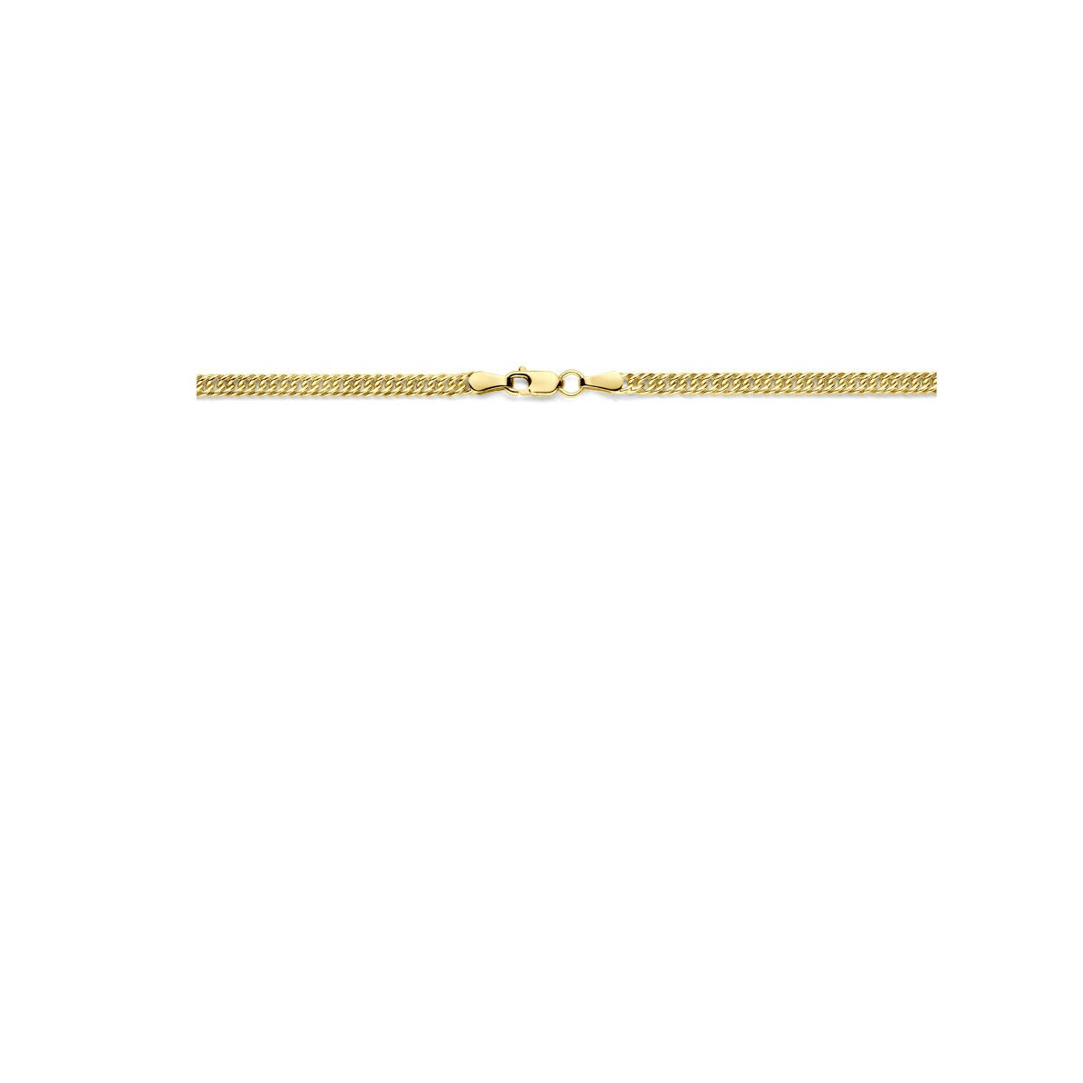 collier gourmette en or jaune 14k avec noyau en argent – 45cm