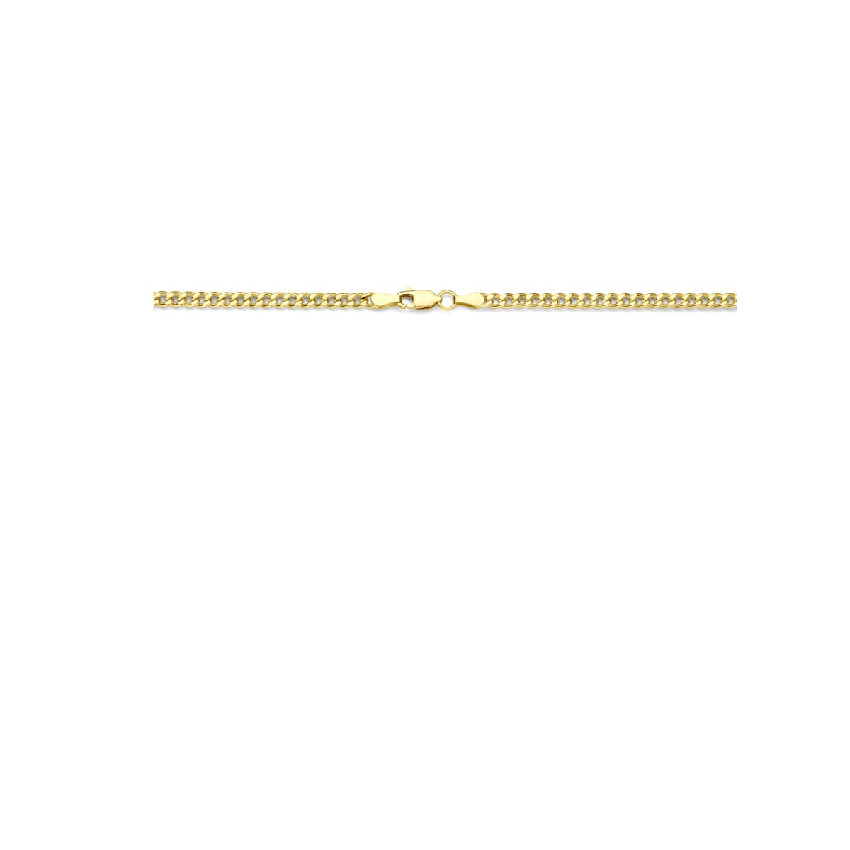 Collier gourmette taillé – or jaune 14k avec noyau en argent, 3.7 mm de large