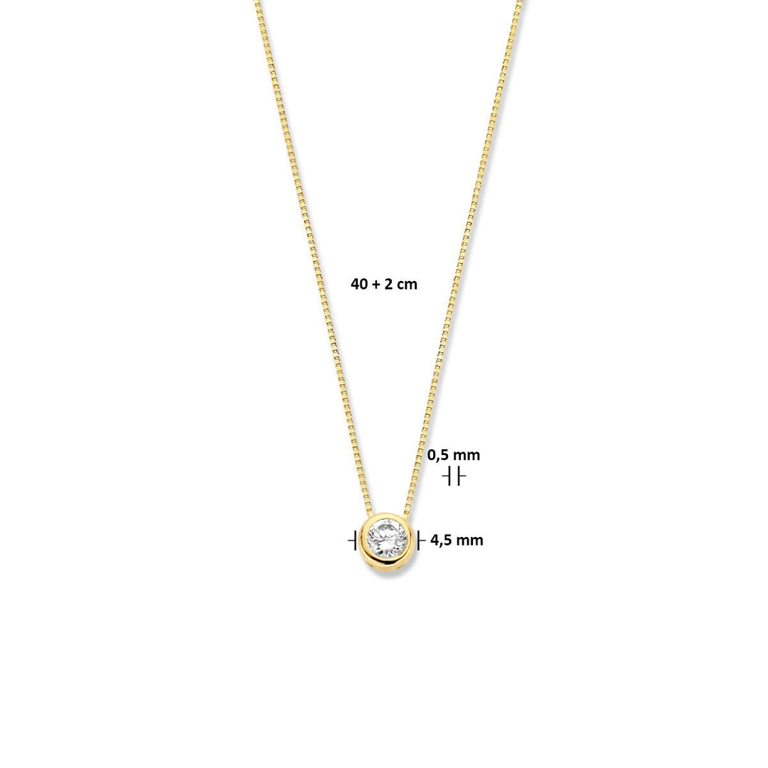 Gouden ketting met zirkonia – 14k venetiaanse schakel