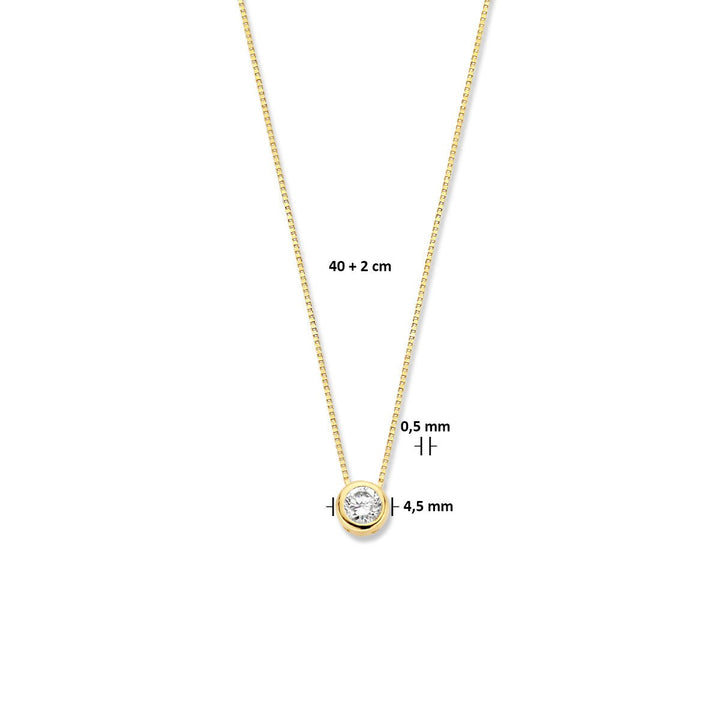 Gouden ketting met zirkonia – 14k venetiaanse schakel