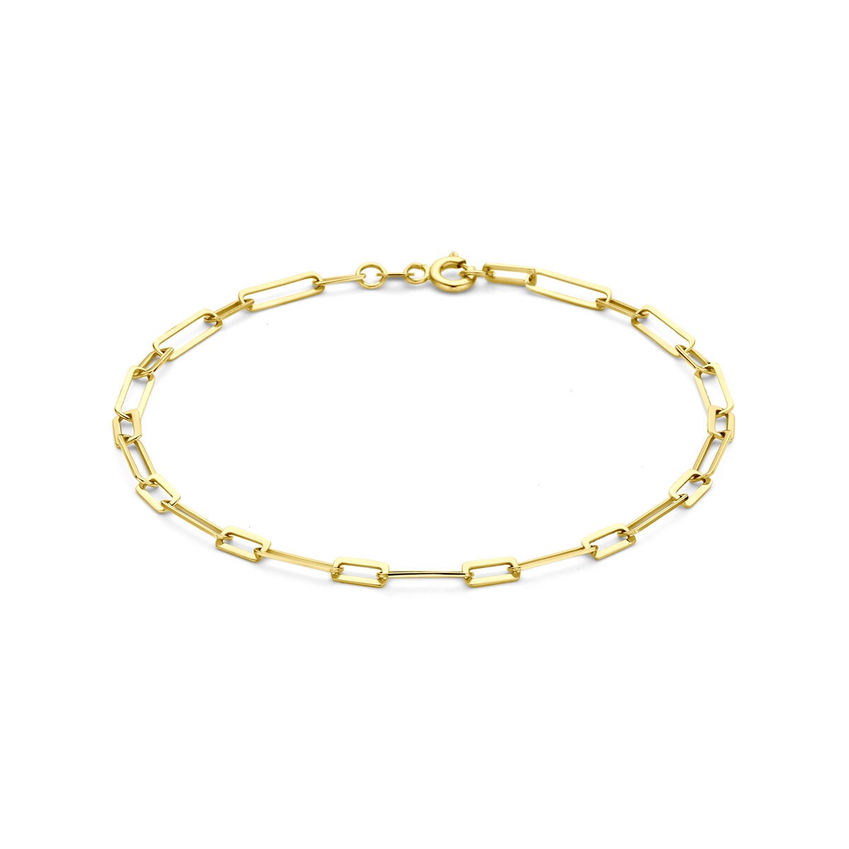 Bracelet en or 14 carats avec maillons en forme d'ancre.