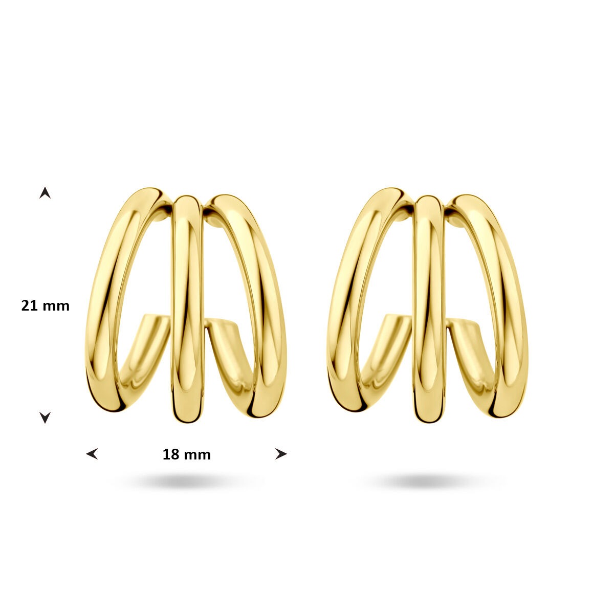 Créoles en acier doré avec ionisation 21x18mm