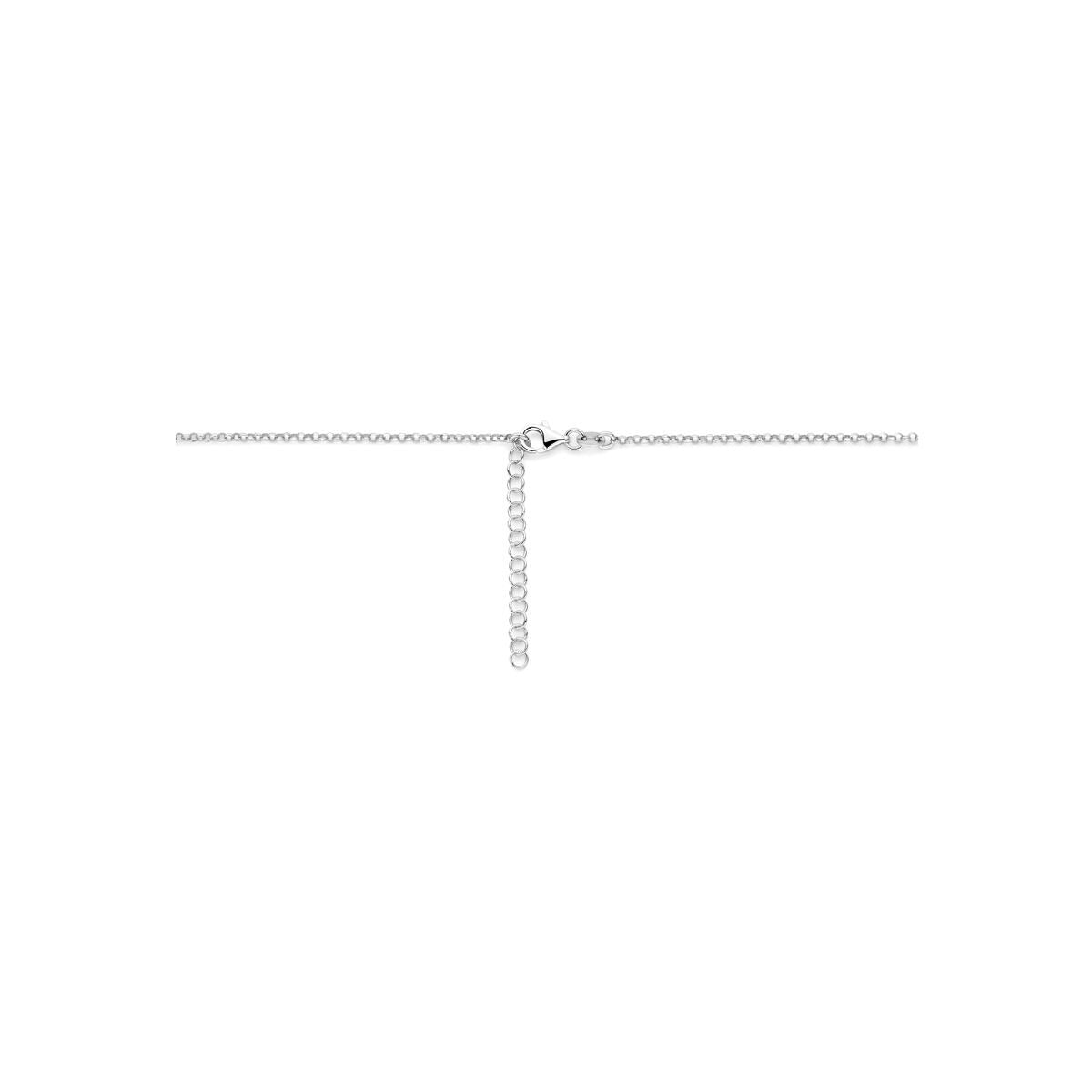Collier pour enfant en argent 925 rhodié avec fleur et cœur
