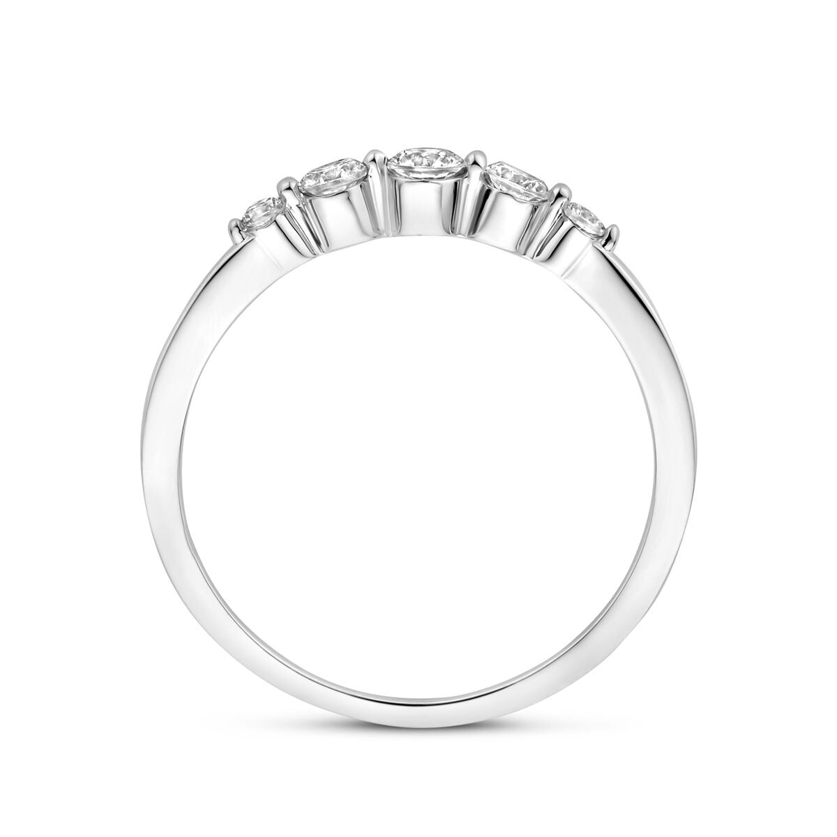 Bague pour femme en argent rhodié 925 avec zircone – 3 mm de large