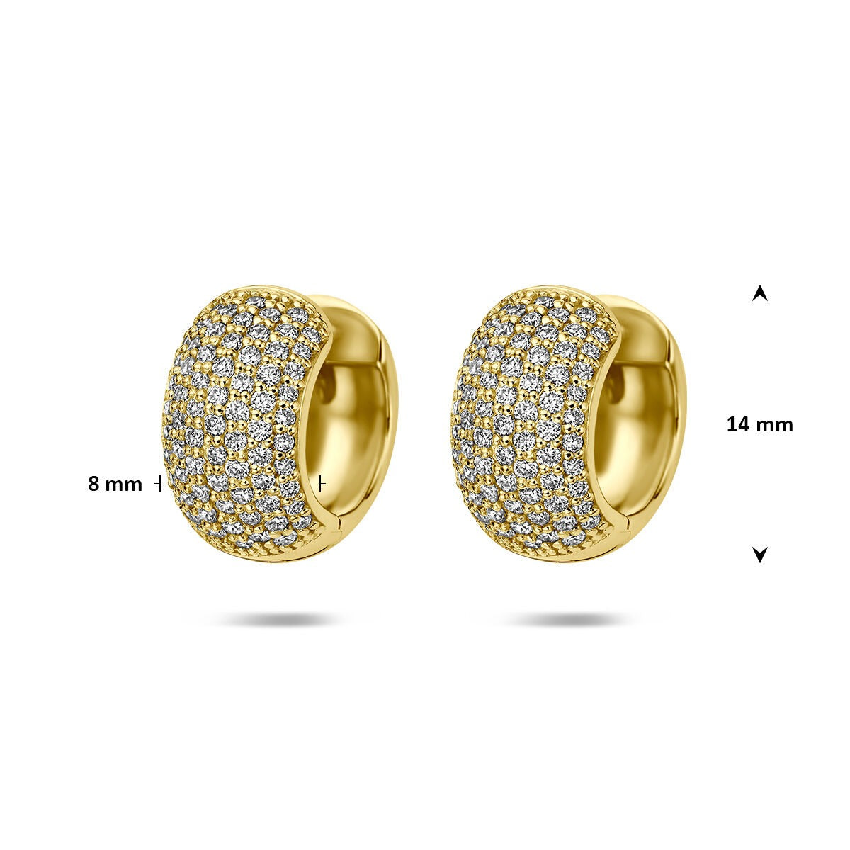 Créoles en or jaune 14k avec diamant cultivé en laboratoire
