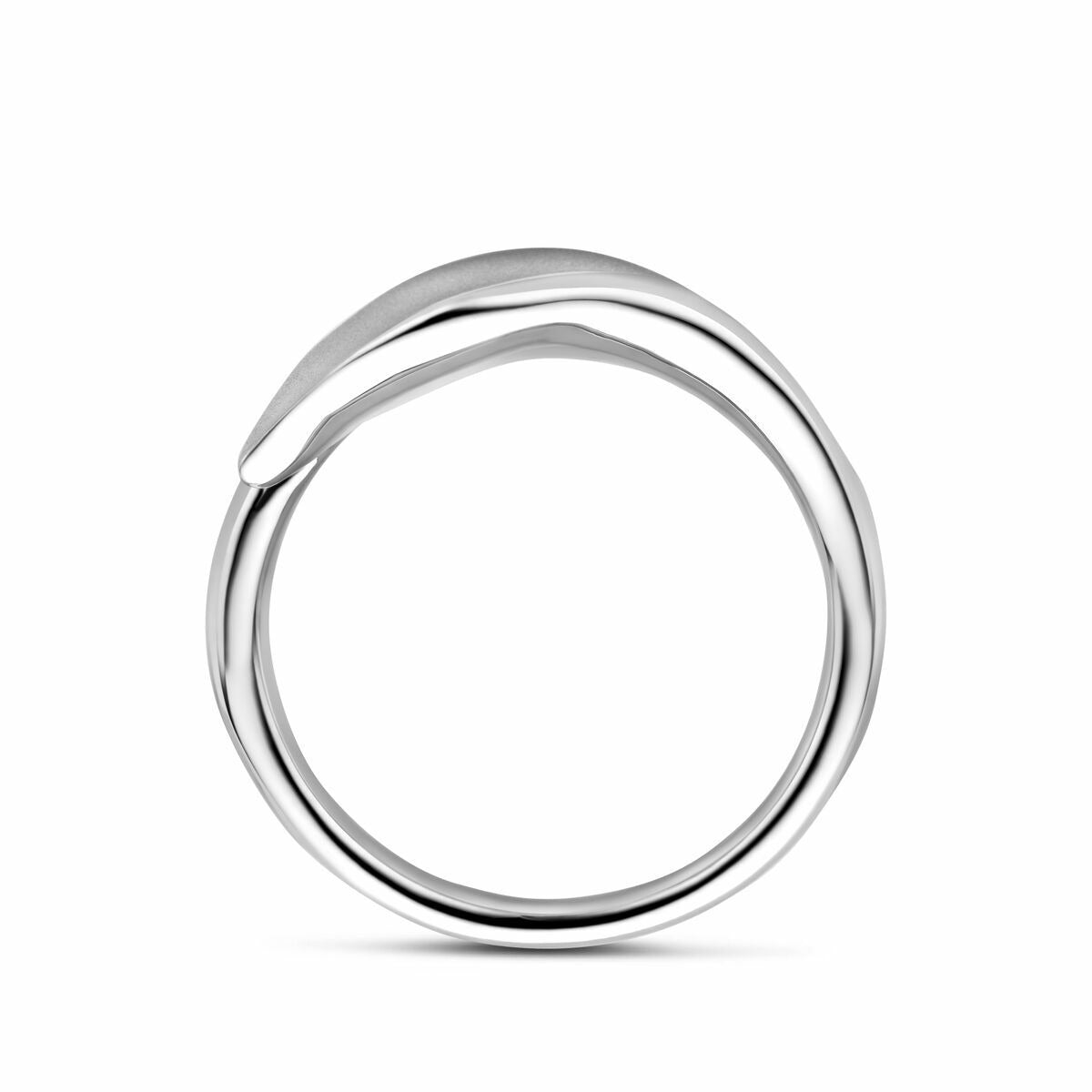 Bague pour femme en argent rhodié – 10,5 mm de large