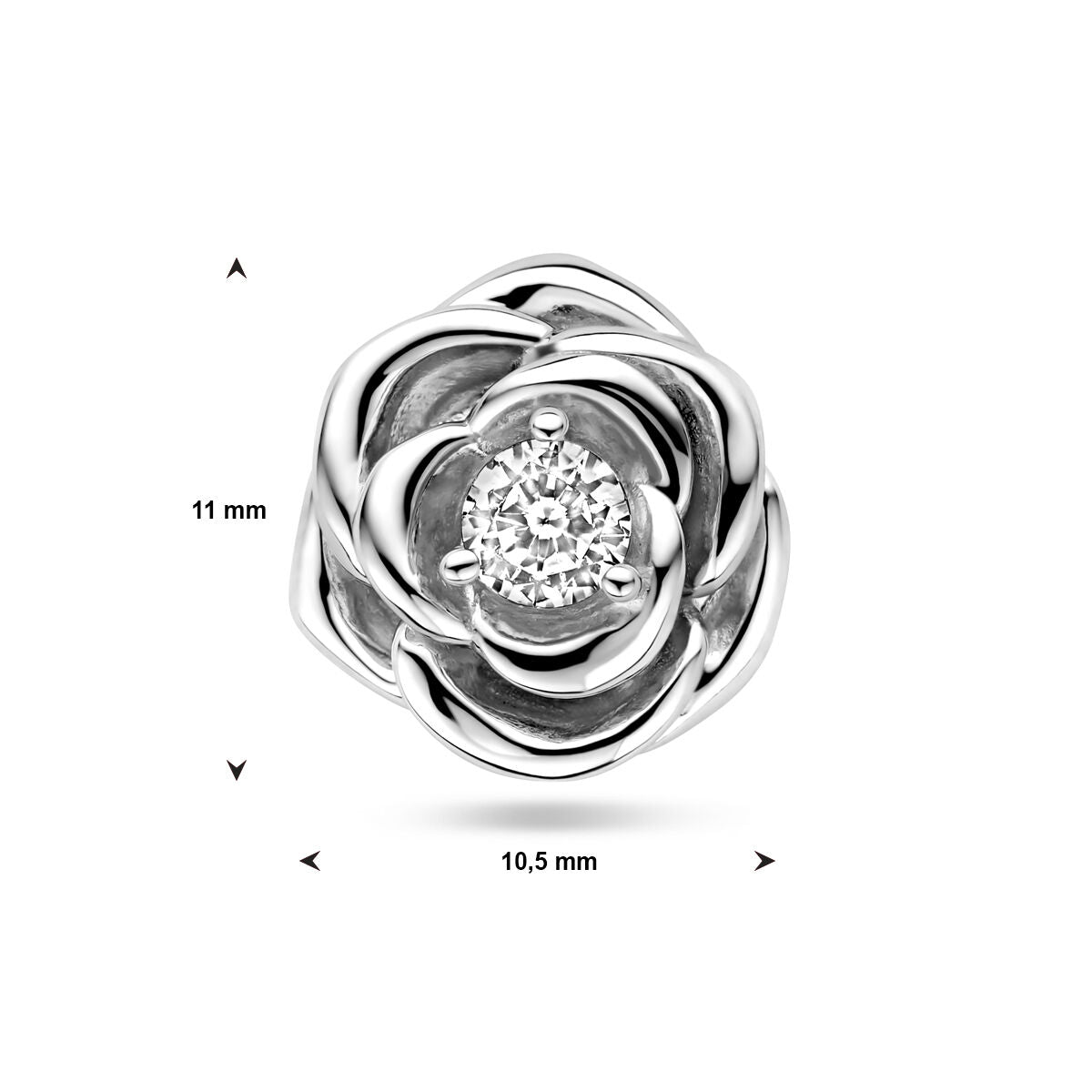 Pendentif en argent rose avec zircone