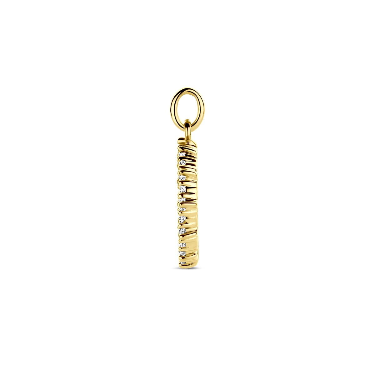 pendentif en or jaune 14k avec diamant – 0.25 ct, 18 mm de haut