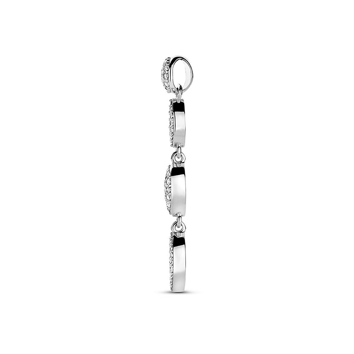 Pendentif en argent avec zircone – rhodié argent 925, 37 mm