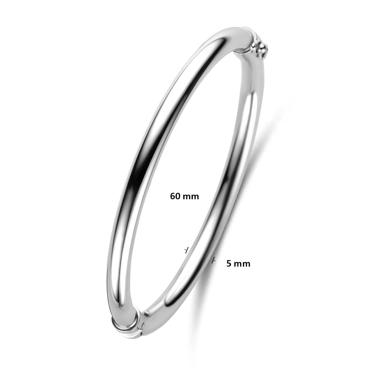 Bracelet bangle en argent rhodié pour femme