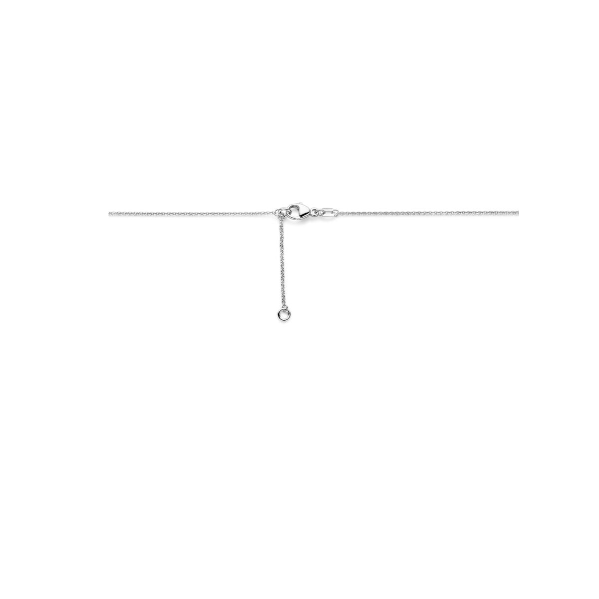 Collier en argent avec zircone – argent rhodié 925, 42-45 cm