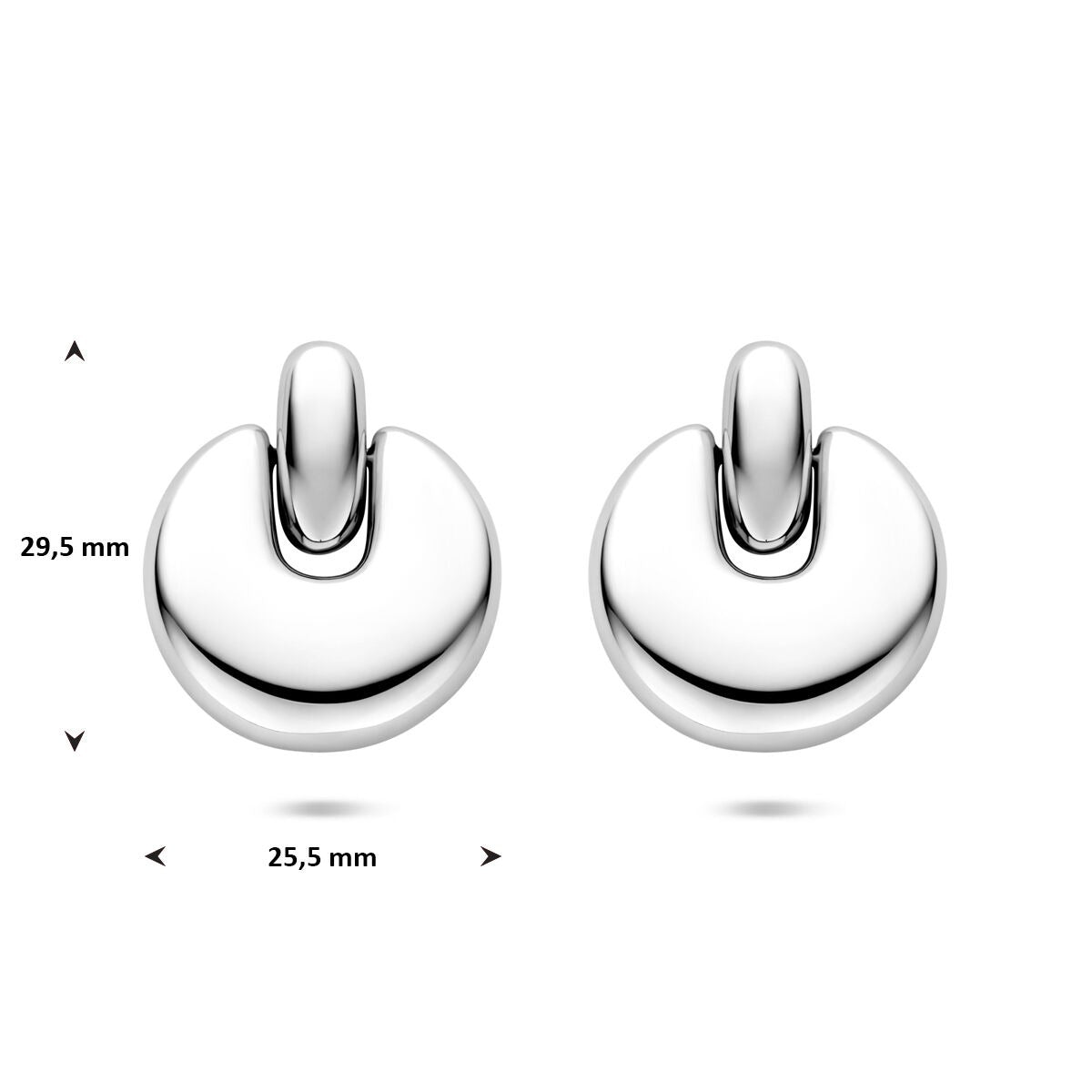 Boucles d'oreilles en acier pour femme couleur argent 29,5 mm