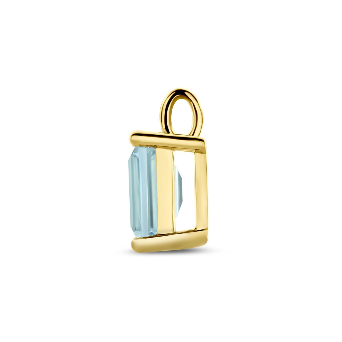 Pendentif plaqué or en argent avec topaze bleu ciel – 14,5 x 8,5 mm