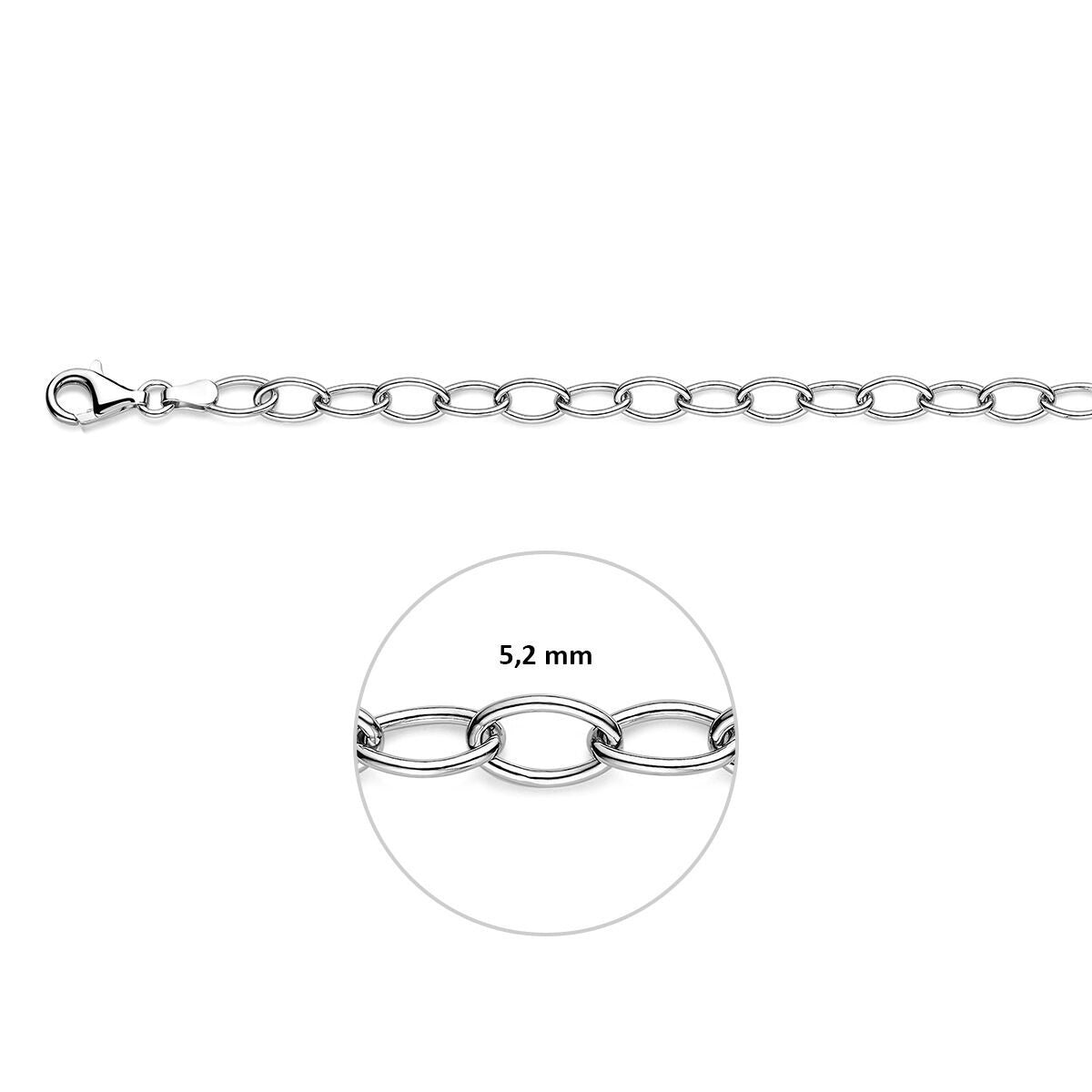 Bracelet ancre en argent 925 rhodié