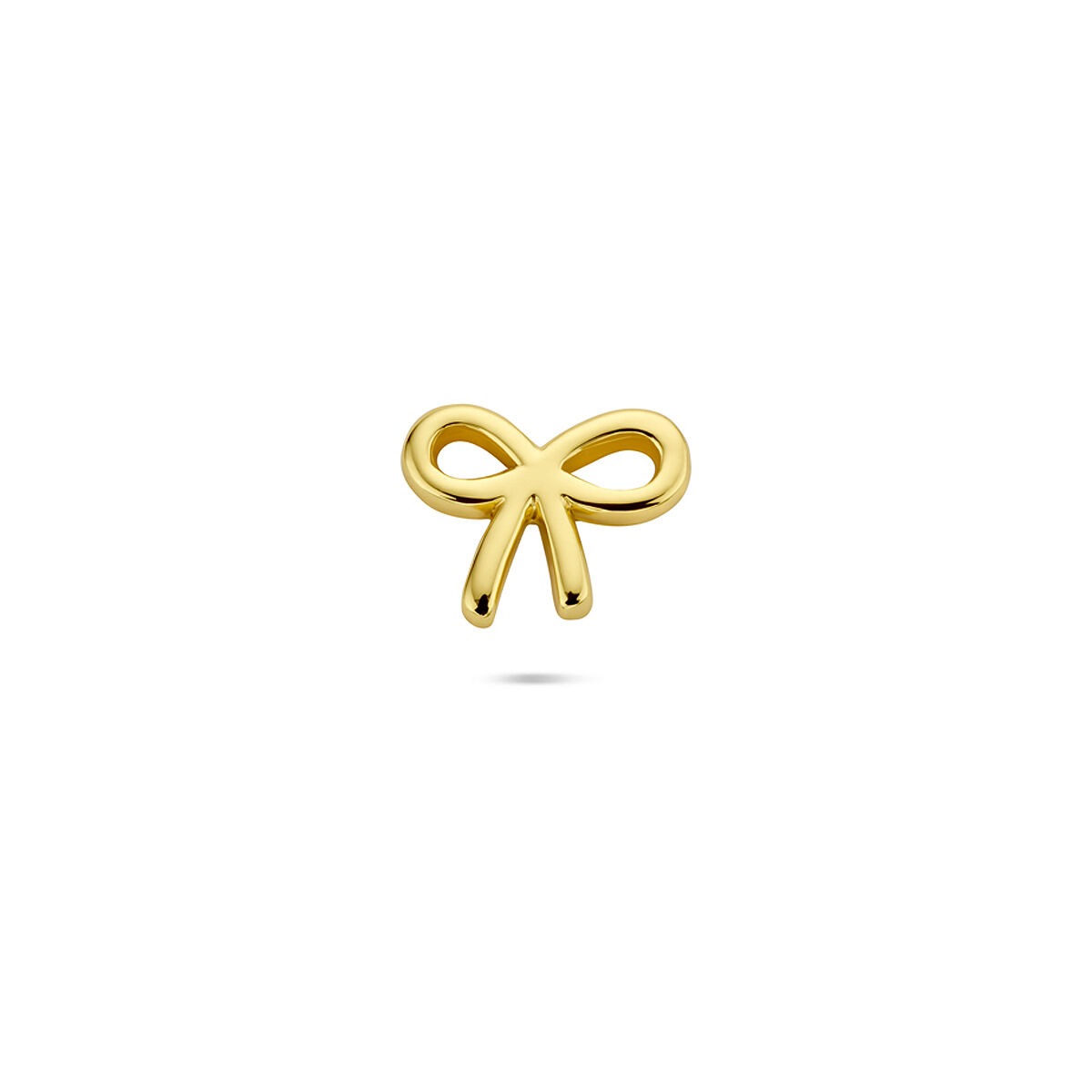 Piercing en forme de nœud en argent 925 doré, finition lisse et brillante.