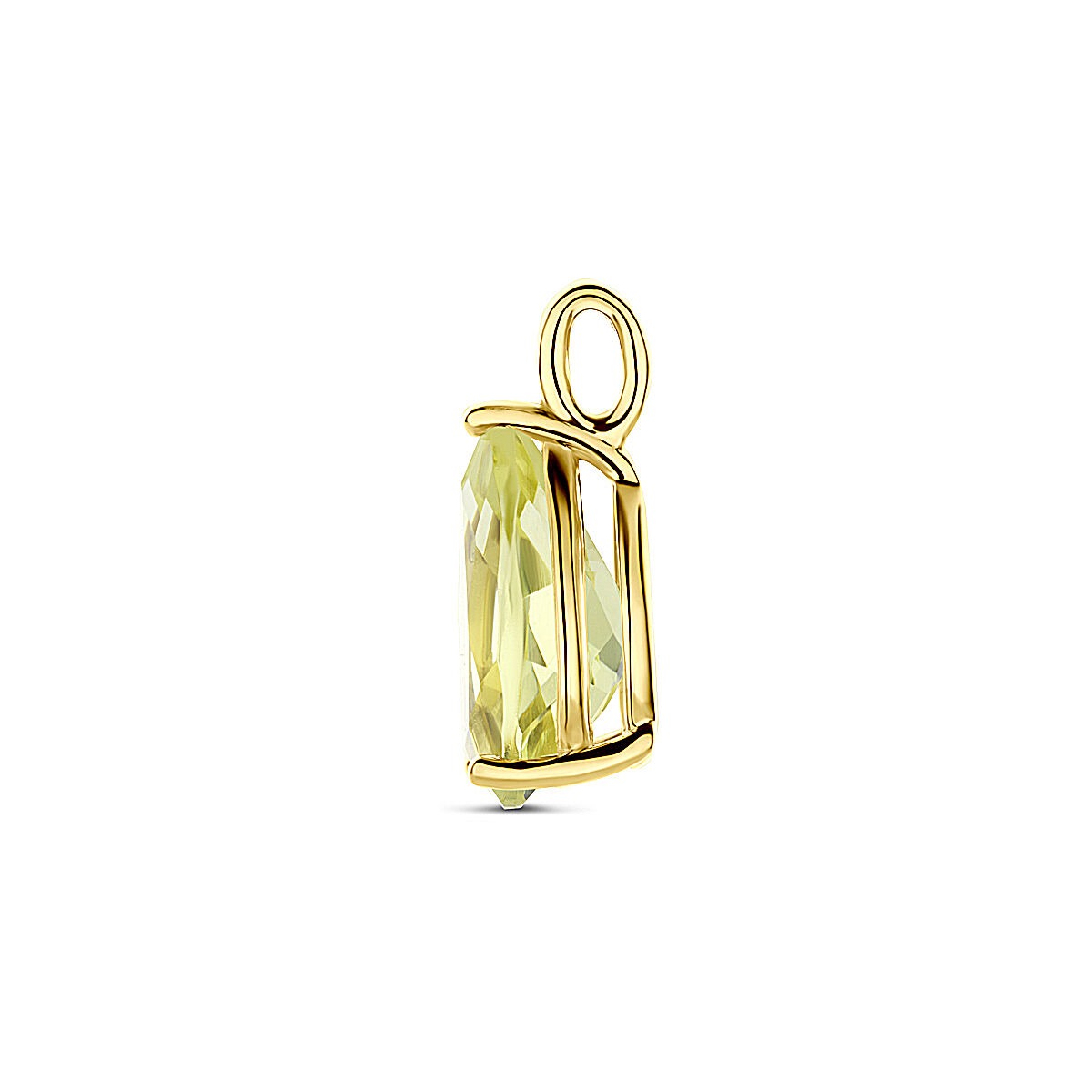 Pendentif plaqué or en argent avec quartz citron – 16,5 x 8 mm