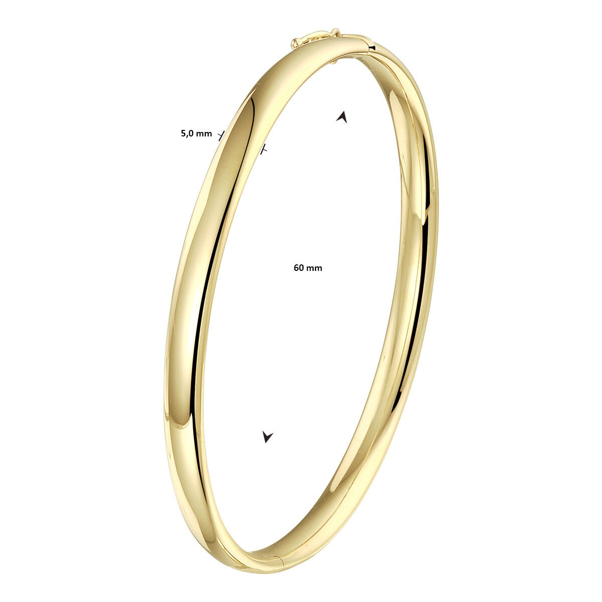 Bracelet bangle en or jaune 9k avec fermoir à charnière