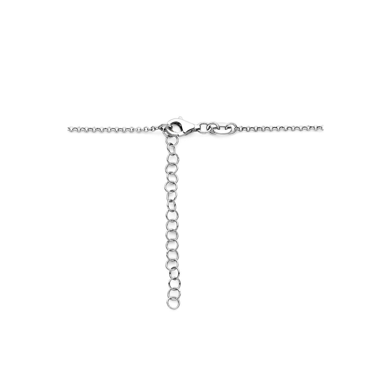 Collier en argent pour femme avec cœur – collier rhodié 40-45 cm