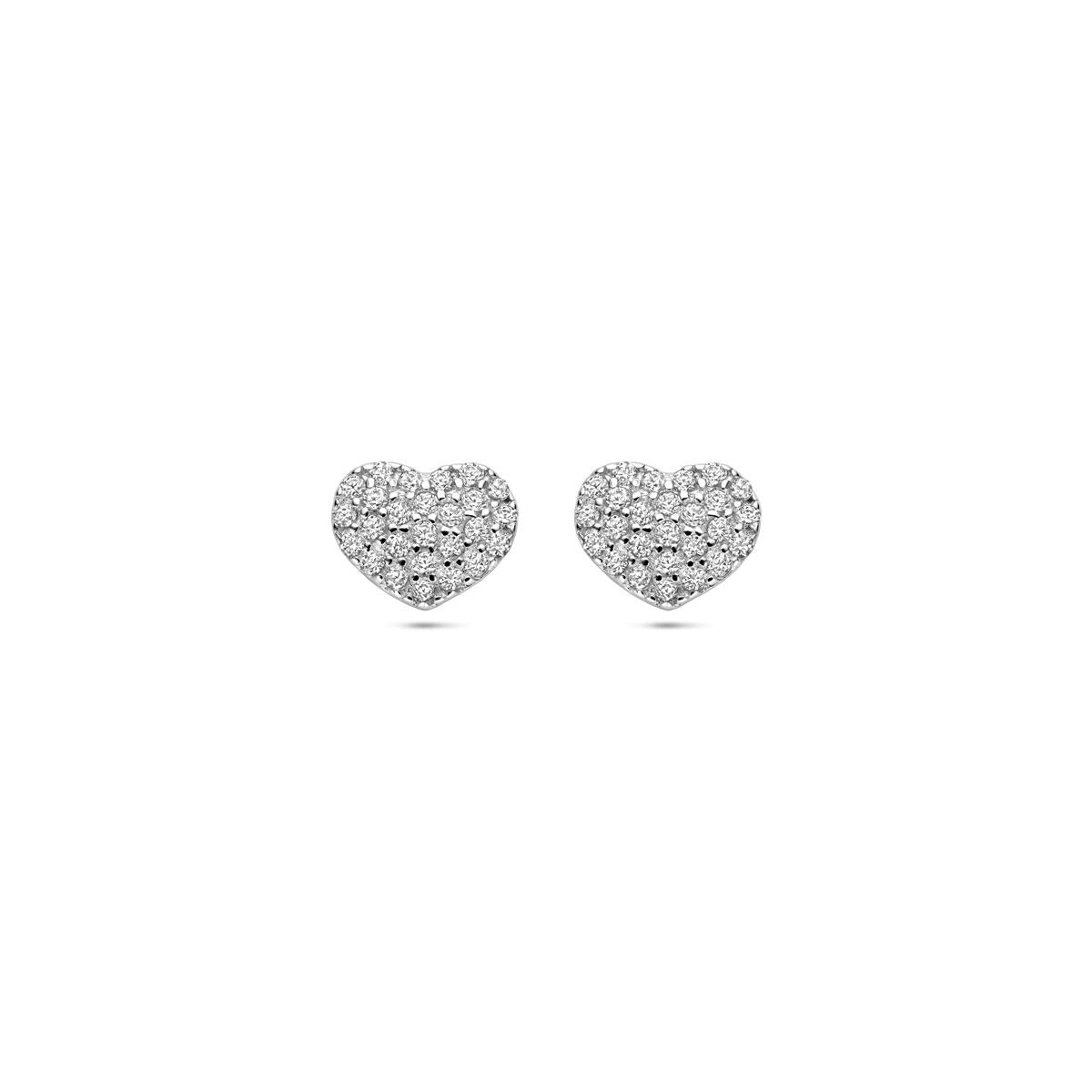 Puces d'oreilles en argent avec zircone – rhodié argent 925