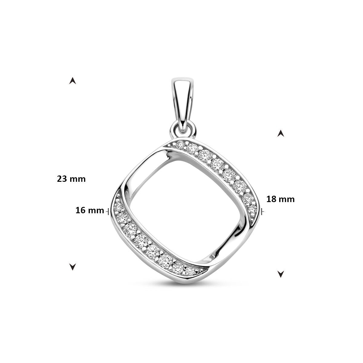 Pendentif en argent avec zircone 925 rhodié – 23 mm