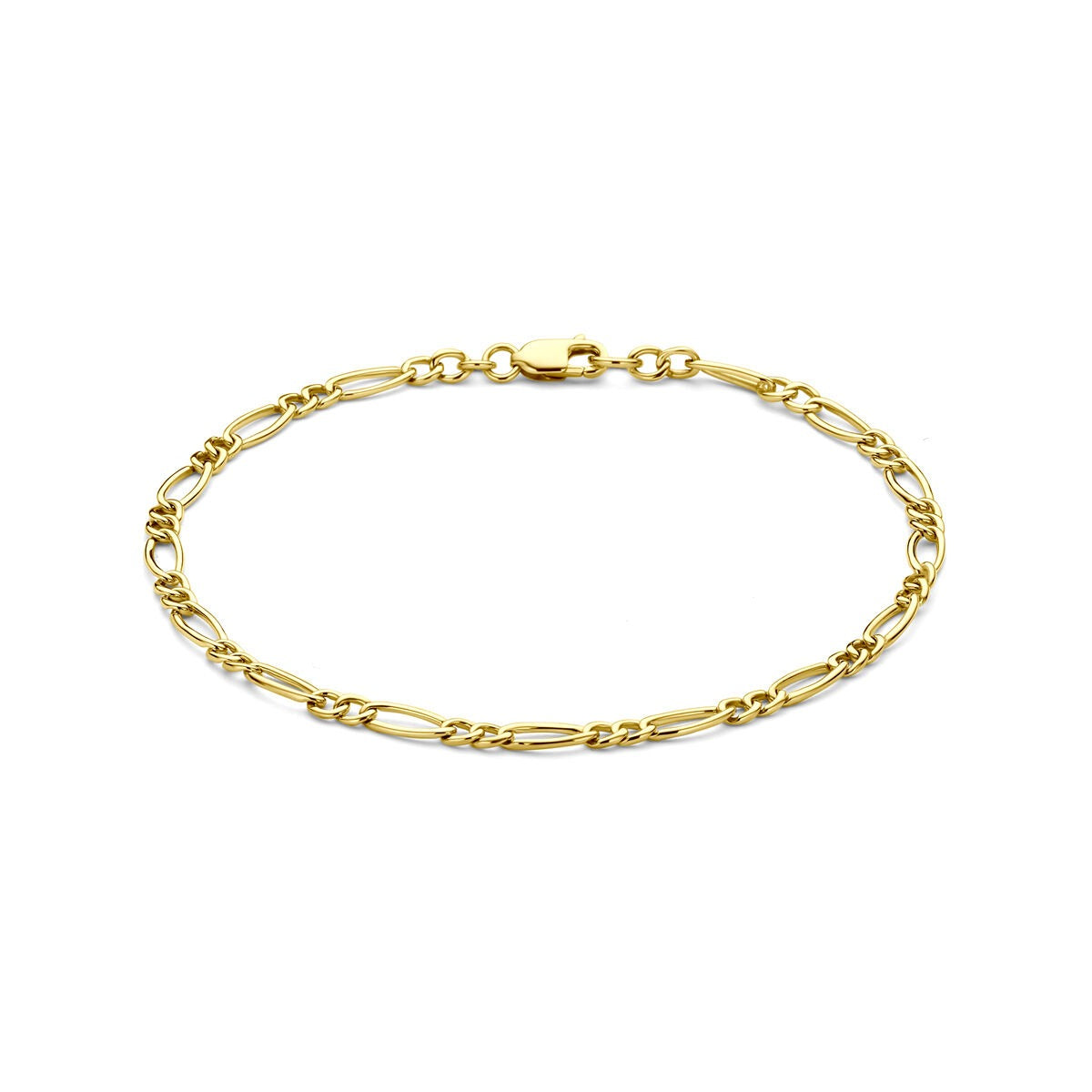 Bracelet en or 14 carats avec maillons en forme d'ancre.