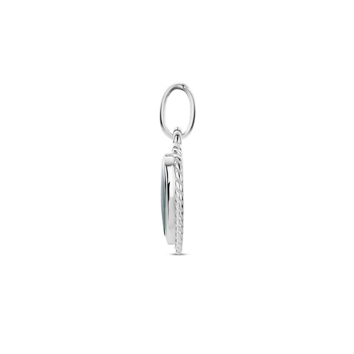 Pendentif rhodié en argent avec malachite – Forme de cœur 20.5mm