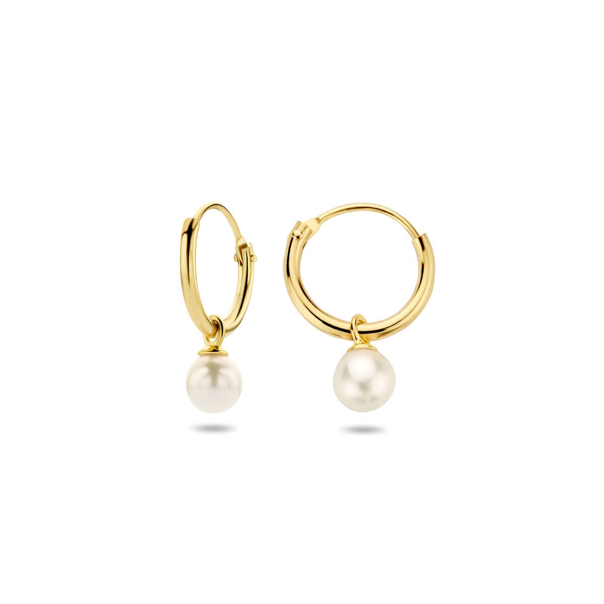 Créoles en or avec perle d'eau douce – 14k