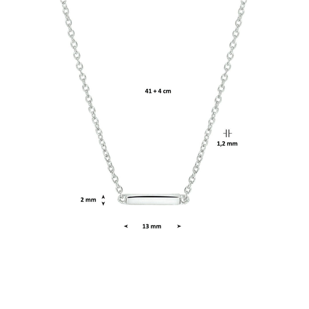 Zilveren collier met balkje – gerhodineerd 925 zilver
