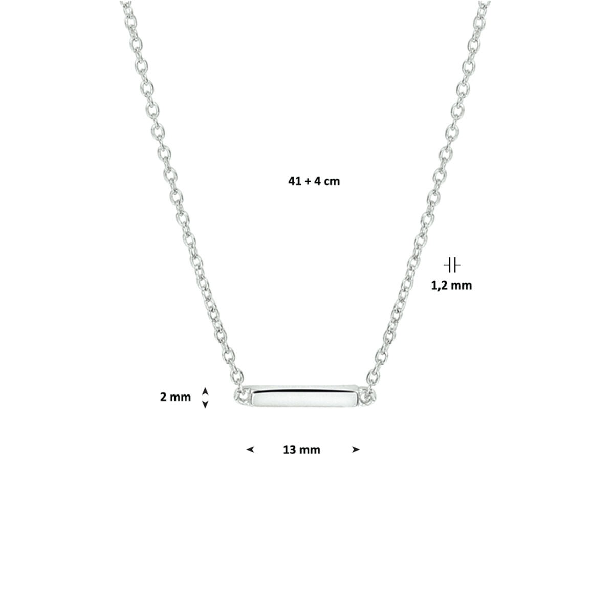 Collier en argent avec barre – rhodié argent 925