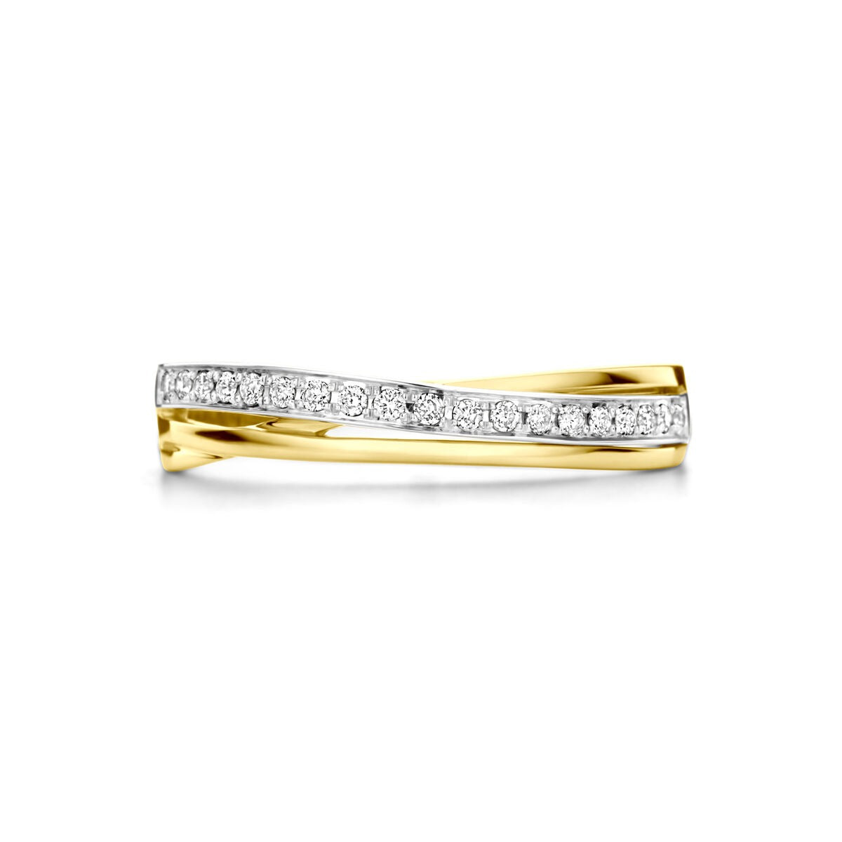 bague bicolore 14k avec 0.13ct diamant