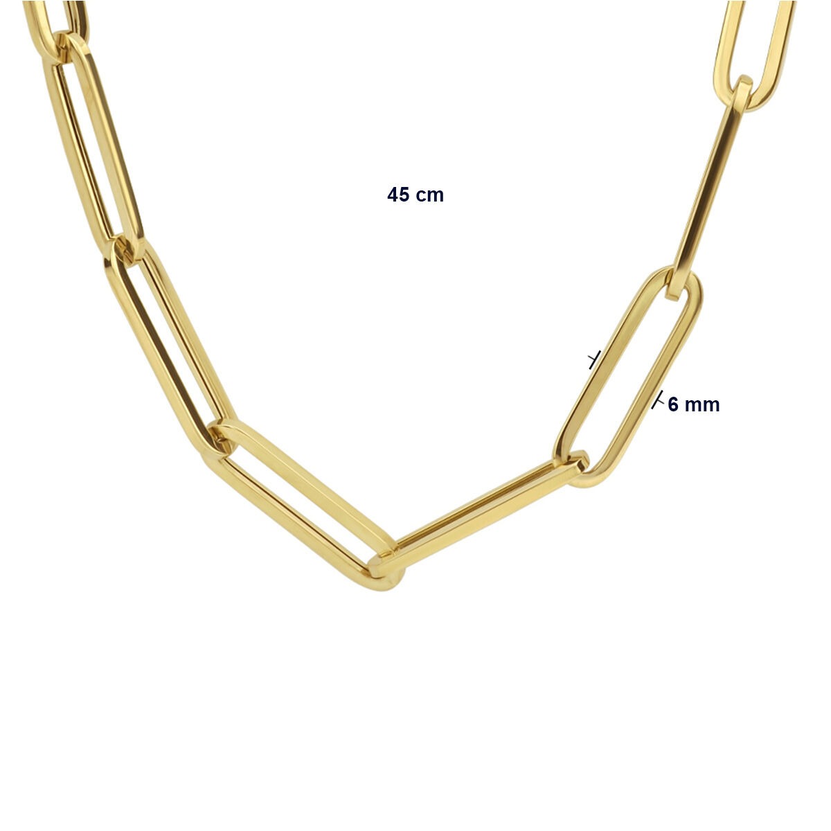 collier en or 9k paperclip – 45 cm