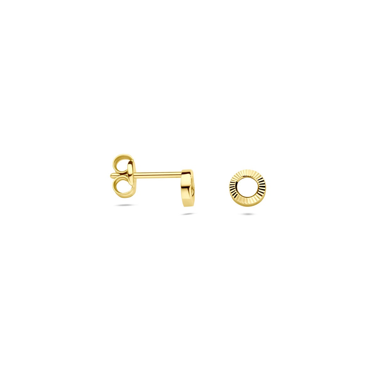 puces d'oreilles en or jaune 14k rondes 4.5mm
