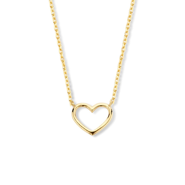 Geelgoudkleurige ketting met hartje – 9k